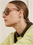 Круглые ацетатные солнцезащитные очки MIU MIU, коричневый 47348412
