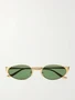 Солнцезащитные очки Panthère de Cartier с золотистой оправой овальной формы Cartier Eyewear, золотой 47348429