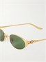 Солнцезащитные очки Panthère de Cartier с золотистой оправой овальной формы Cartier Eyewear, золотой 47348429