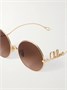 Культовые солнцезащитные очки в круглой оправе золотистого цвета Chloé Eyewear, золотой 47348691