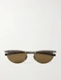 Солнцезащитные очки в овальной оправе серебристого цвета Saint Laurent Eyewear, серебряный 47348693