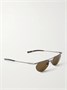 Солнцезащитные очки в овальной оправе серебристого цвета Saint Laurent Eyewear, серебряный 47348693