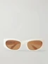 Круглые ацетатные солнцезащитные очки Journey CELINE EYEWEAR, белый 47348703