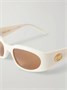 Круглые ацетатные солнцезащитные очки Journey CELINE EYEWEAR, белый 47348703