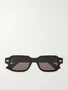 Солнцезащитные очки Intrecciato прямоугольной формы из ацетата BOTTEGA VENETA EYEWEAR, черный 47348932