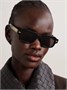 Солнцезащитные очки Intrecciato прямоугольной формы из ацетата BOTTEGA VENETA EYEWEAR, черный 47348932