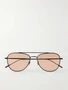 Металлические солнцезащитные очки в стиле "авиатор" Oliver Peoples, черный 47349018