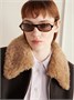 Круглые ацетатные солнцезащитные очки MIU MIU, коричневый 47349368