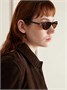 Круглые ацетатные солнцезащитные очки MIU MIU, черный 47349473
