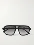 Солнцезащитные очки-авиаторы из ацетата Gucci Eyewear, черный 47349594