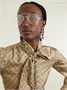 Солнцезащитные очки в стиле "авиатор" серебристого цвета Gucci Eyewear, прозрачный 47352147