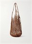 Сумка на плечо с отделкой из кожи и бисером SAINT LAURENT, коричневый 47352406