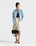 Сумка Prada Explore среднего размера из наппы с клапаном, черный 47355263