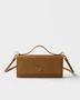 Кошелек из сафьяновой кожи с плечевым ремнем Prada, коричневый 47355351