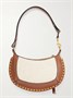 Oskan Moon сумка на плечо из рафии с отделкой из кожи и заклепками ISABEL MARANT, коричневый 47357958