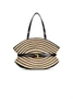 Сумка Medium Shuffle из гладкой кожи и двухцветной рафии BALMAIN, бежевый 47361454