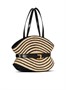 Сумка Medium Shuffle из гладкой кожи и двухцветной рафии BALMAIN, бежевый 47361454