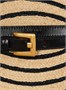 Сумка Medium Shuffle из гладкой кожи и двухцветной рафии BALMAIN, бежевый 47361454
