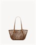 Маленькая сумка PANIER из деревянных бусин SAINT LAURENT, коричневый 47364828