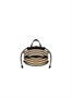 Мини-сумка Shuffle из гладкой кожи и рафии BALMAIN, бежевый 47376921