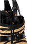 Мини-сумка Shuffle из гладкой кожи и рафии BALMAIN, бежевый 47376921