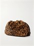 Клатч LOEWE Flamenco среднего размера с отделкой из кожи и леопардовым принтом из стриженой овчины, коричневый 47323644