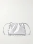 Мини-клатч Flamenco из металлизированной кожи LOEWE, серебряный 47324017