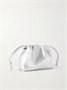 Мини-клатч Flamenco из металлизированной кожи LOEWE, серебряный 47324017