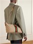 Клатч Ophidia из полосатого канваса с кожаной отделкой GUCCI, мультицвет 47324121