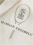 Полотенце из хлопкового махрового материала с вышивкой и льняной отделкой Brunello Cucinelli, белый 47338090