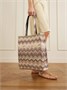Полосатая плетеная сумка из люрекса Missoni, бежевый 47339207