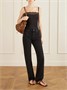 Плетеная сумка-тоут из дерева Panier с кожаной отделкой SAINT LAURENT, оранжевый 47339267