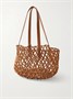Плетеная сумка-тоут из дерева Panier с кожаной отделкой SAINT LAURENT, оранжевый 47339267