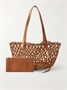 Плетеная сумка-тоут из дерева Panier с кожаной отделкой SAINT LAURENT, оранжевый 47339267
