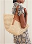 Сумка-тоут из рафии Paula's Ibiza Hammock Cabas с кожаной отделкой LOEWE, бежевый 47339615