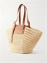 Сумка-тоут из рафии Paula's Ibiza Hammock Cabas с кожаной отделкой LOEWE, бежевый 47339615