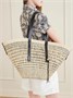 Сумка-тоут из ираки с кожаной отделкой LOEWE + Paula's Ibiza, бежевый 47339741