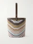 Сумка-шопер из металлической вязаной крючком ткани с кожаной отделкой Missoni, коричневый 47340097