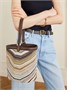 Сумка-шопер из металлической вязаной крючком ткани с кожаной отделкой Missoni, коричневый 47340097