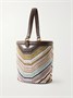 Сумка-шопер из металлической вязаной крючком ткани с кожаной отделкой Missoni, коричневый 47340097