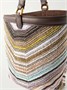 Сумка-шопер из металлической вязаной крючком ткани с кожаной отделкой Missoni, коричневый 47340097