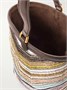 Сумка-шопер из металлической вязаной крючком ткани с кожаной отделкой Missoni, коричневый 47340097