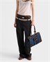 Большая джинсовая и кожаная сумка Prada Bonnie, синий 47343332