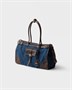 Большая джинсовая и кожаная сумка Prada Bonnie, синий 47343332