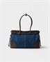 Большая джинсовая и кожаная сумка Prada Bonnie, синий 47343332