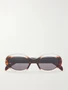 Овальные солнцезащитные очки Triomphe из ацетата с черепаховой оправой CELINE EYEWEAR, красный 47343338