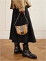 Сумка на плечо из канвы с клетчатым узором и кожаной отделкой BURBERRY, бежевый 47345429