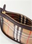 Сумка на плечо из канвы с клетчатым узором и кожаной отделкой BURBERRY, бежевый 47345429