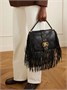 Сумка на плечо Rider из кожи с бахромой BURBERRY, черный 47345543