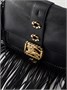 Сумка на плечо Rider из кожи с бахромой BURBERRY, черный 47345543